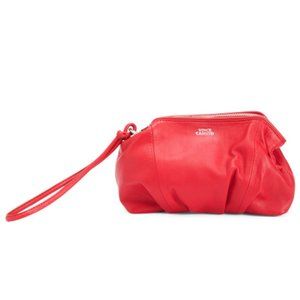 VINCE CAMUTO Leather Framed Clutch With Wristlet Strap